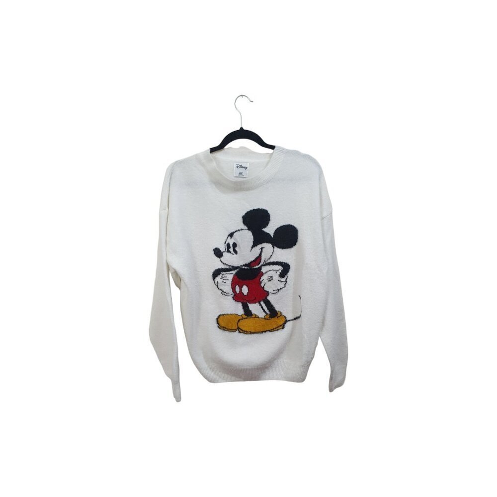 Disney Mickey Mouse Acrylic Sweater Women's Size L White long sleeves - Picture 2 of 8